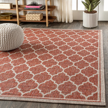 Trebol Moroccan Trellis Textured Weave Indoor/outdoor Area Rug